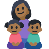 Family - Woman: Medium-Dark Skin Tone, Girl: Medium-Dark Skin Tone, Boy: Medium-Dark Skin Tone on Facebook 2.2
