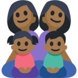 Family - Woman: Medium-Dark Skin Tone, Woman: Medium-Dark Skin Tone, Girl: Medium-Dark Skin Tone, Boy: Medium-Dark Skin Tone on Facebook 2.2