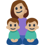 Family - Woman: Medium-Light Skin Tone, Boy: Medium-Light Skin Tone, Boy: Medium-Light Skin Tone on Facebook 2.2