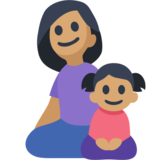 Family - Woman: Medium Skin Tone, Girl: Medium Skin Tone on Facebook 2.2