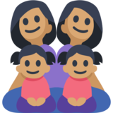 Family - Woman: Medium Skin Tone, Woman: Medium Skin Tone, Girl: Medium Skin Tone, Boy: Medium Skin Tone on Facebook 2.2