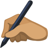 Writing Hand: Medium Skin Tone on Facebook 2.2