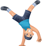Man Cartwheeling: Light Skin Tone on Facebook 3.0