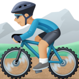 Man Mountain Biking: Medium-Light Skin Tone on Facebook 3.0