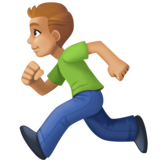 Man Running: Medium-Light Skin Tone on Facebook 3.0