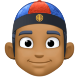 Person with Skullcap: Medium-Dark Skin Tone on Facebook 3.0