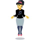 Woman in Suit Levitating on Facebook 3.0
