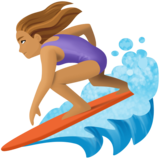 Woman Surfing: Medium Skin Tone on Facebook 3.0