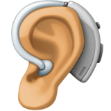 Ear with Hearing Aid: Medium Skin Tone on Facebook 4.0