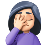 Person Facepalming: Light Skin Tone on Facebook 4.0