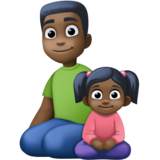 Family - Man: Dark Skin Tone, Girl: Dark Skin Tone on Facebook 4.0