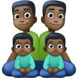 Family - Man: Dark Skin Tone, Man: Dark Skin Tone, Boy: Dark Skin Tone, Boy: Dark Skin Tone on Facebook 4.0