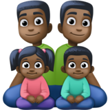 Family - Man: Dark Skin Tone, Man: Dark Skin Tone, Girl: Dark Skin Tone, Boy: Dark Skin Tone on Facebook 4.0