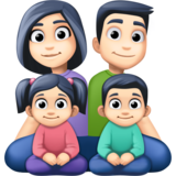 Family - Man: Light Skin Tone, Woman: Light Skin Tone, Girl: Light Skin Tone, Boy: Light Skin Tone on Facebook 4.0