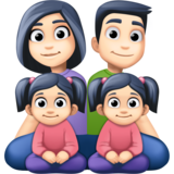 Family - Man: Light Skin Tone, Woman: Light Skin Tone, Girl: Light Skin Tone, Girl: Light Skin Tone on Facebook 4.0