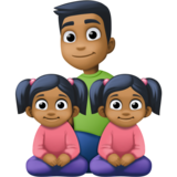 Family - Man: Medium-Dark Skin Tone, Girl: Medium-Dark Skin Tone, Girl: Medium-Dark Skin Tone on Facebook 4.0