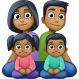 Family - Man: Medium-Dark Skin Tone, Woman: Medium-Dark Skin Tone, Girl: Medium-Dark Skin Tone, Boy: Medium-Dark Skin Tone on Facebook 4.0