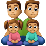 Family - Man: Medium Skin Tone, Man: Medium Skin Tone, Girl: Medium Skin Tone, Boy: Medium Skin Tone on Facebook 4.0