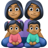Family - Woman: Medium-Dark Skin Tone, Woman: Medium-Dark Skin Tone, Girl: Medium-Dark Skin Tone, Boy: Medium-Dark Skin Tone on Facebook 4.0