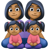 Family - Woman: Medium-Dark Skin Tone, Woman: Medium-Dark Skin Tone, Girl: Medium-Dark Skin Tone, Girl: Medium-Dark Skin Tone on Facebook 4.0