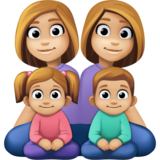Family - Woman: Medium-Light Skin Tone, Woman: Medium-Light Skin Tone, Girl: Medium-Light Skin Tone, Boy: Medium-Light Skin Tone on Facebook 4.0