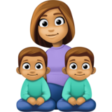 Family - Woman: Medium Skin Tone, Boy: Medium Skin Tone, Boy: Medium Skin Tone on Facebook 4.0