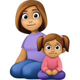 Family - Woman: Medium Skin Tone, Girl: Medium Skin Tone on Facebook 4.0