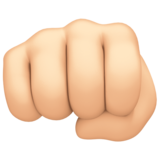 Oncoming Fist: Light Skin Tone on Facebook 4.0