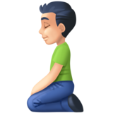 Man Kneeling: Light Skin Tone on Facebook 4.0