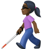 Woman with White Cane: Dark Skin Tone on Facebook 4.0