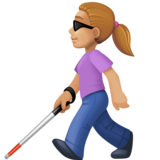 Woman with White Cane: Medium-Light Skin Tone on Facebook 4.0