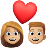 Couple with Heart: Woman, Man, Medium-Light Skin Tone on Facebook 13.1