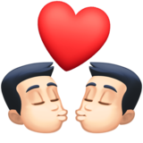 Kiss: Man, Man, Light Skin Tone on Facebook 13.1