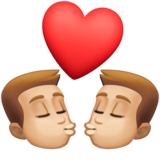 Kiss: Man, Man, Medium-Light Skin Tone on Facebook 13.1