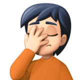 Person Facepalming: Light Skin Tone on Facebook 13.1