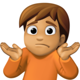 Person Shrugging: Medium Skin Tone on Facebook 13.1