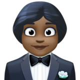 Woman in Tuxedo: Dark Skin Tone on Facebook 13.0
