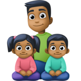 Family - Man: Medium-Dark Skin Tone, Girl: Medium-Dark Skin Tone, Boy: Medium-Dark Skin Tone on Facebook 14.0