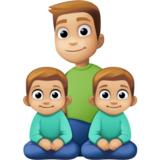 Family - Man: Medium-Light Skin Tone, Boy: Medium-Light Skin Tone, Boy: Medium-Light Skin Tone on Facebook 14.0