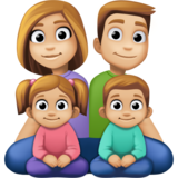Family - Man: Medium-Light Skin Tone, Woman: Medium-Light Skin Tone, Girl: Medium-Light Skin Tone, Boy: Medium-Light Skin Tone on Facebook 14.0