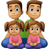 Family - Man: Medium Skin Tone, Man: Medium Skin Tone, Girl: Medium Skin Tone, Girl: Medium Skin Tone on Facebook 14.0