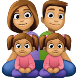 Family - Man: Medium Skin Tone, Woman: Medium Skin Tone, Girl: Medium Skin Tone, Girl: Medium Skin Tone on Facebook 14.0