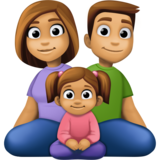 Family - Man: Medium Skin Tone, Woman: Medium Skin Tone, Girl: Medium Skin Tone on Facebook 14.0