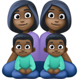 Family - Woman: Dark Skin Tone, Woman: Dark Skin Tone, Boy: Dark Skin Tone, Boy: Dark Skin Tone on Facebook 14.0