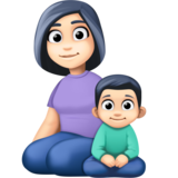 Family - Woman: Light Skin Tone, Boy: Light Skin Tone on Facebook 14.0