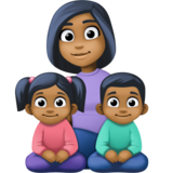 Family - Woman: Medium-Dark Skin Tone, Girl: Medium-Dark Skin Tone, Boy: Medium-Dark Skin Tone on Facebook 14.0