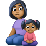 Family - Woman: Medium-Dark Skin Tone, Girl: Medium-Dark Skin Tone on Facebook 14.0