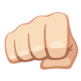 Oncoming Fist: Light Skin Tone on Facebook 2.0