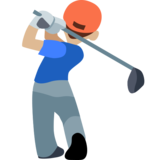 Person Golfing: Medium-Light Skin Tone on Facebook 2.0