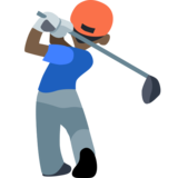 Person Golfing: Dark Skin Tone on Facebook 2.0